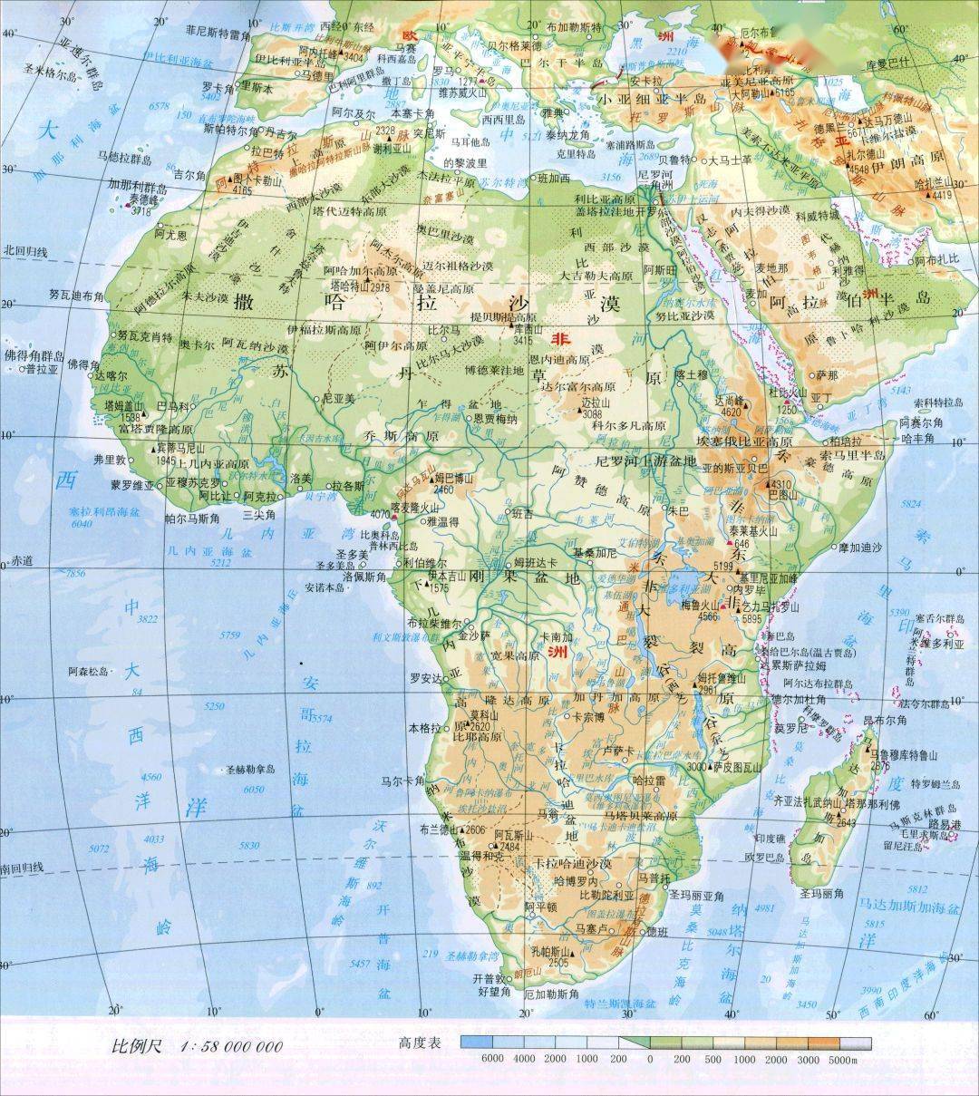 全球地形分布图图片