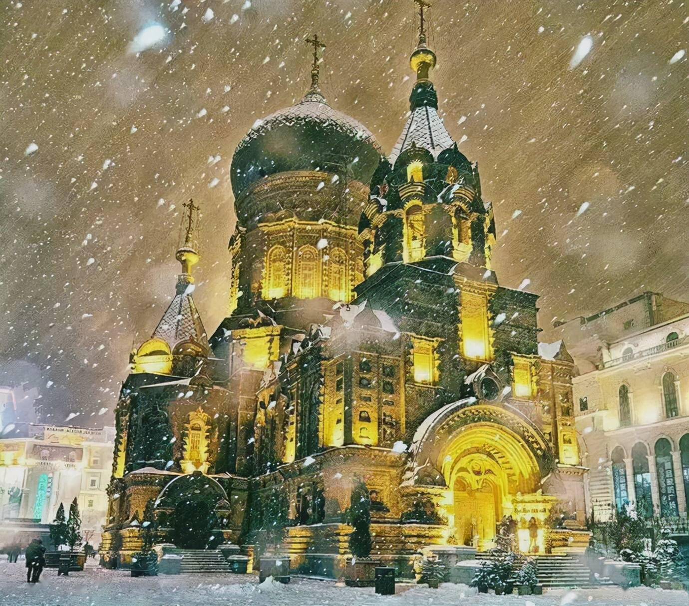 冬天索菲亚教堂图片