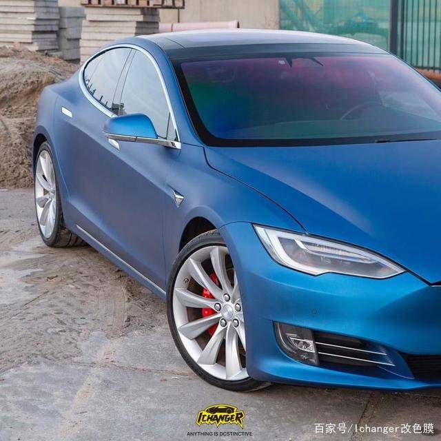 ichanger(icr)改变者改色膜:特斯拉 model s改色超亚深海蓝_moder