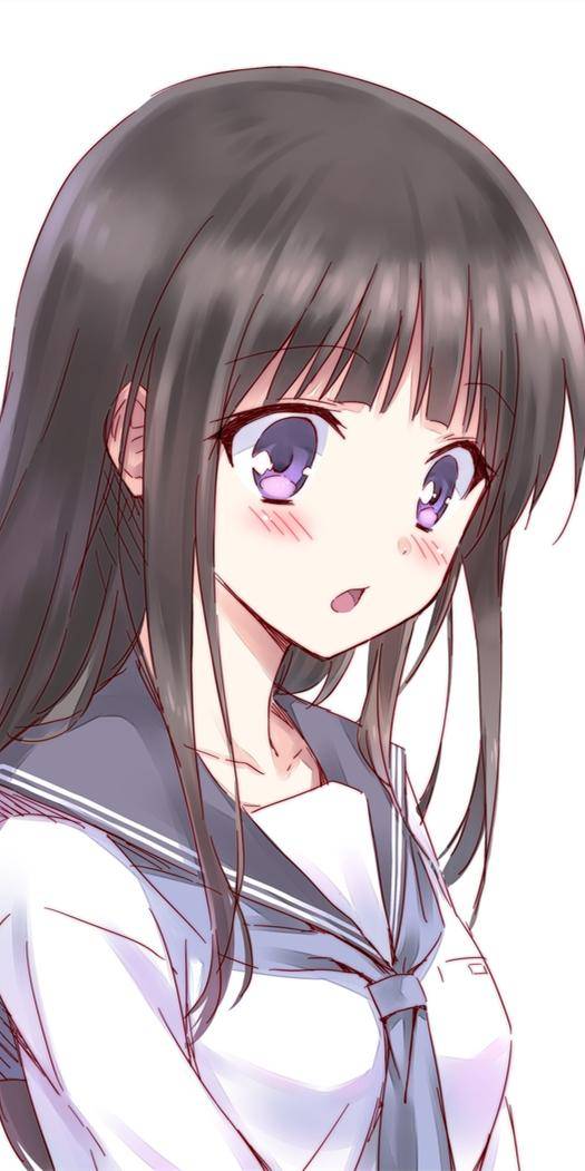 冰菓千反田爱瑠外表清纯可爱过头的好奇宝宝全面屏壁纸