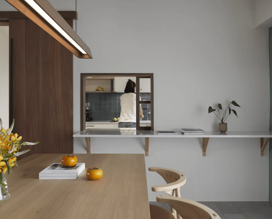 越来越多人在厨房这样设计了悬空台面双面吧台装修不后悔