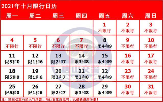 唐山国庆假期不限行节后限行尾号轮换附2021年10月限行日历