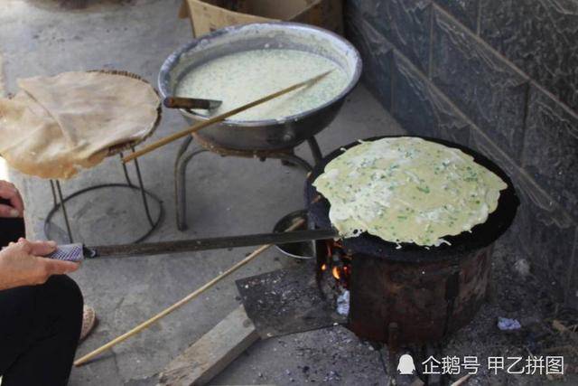 烧柴火的煎饼鏊子炉子图片