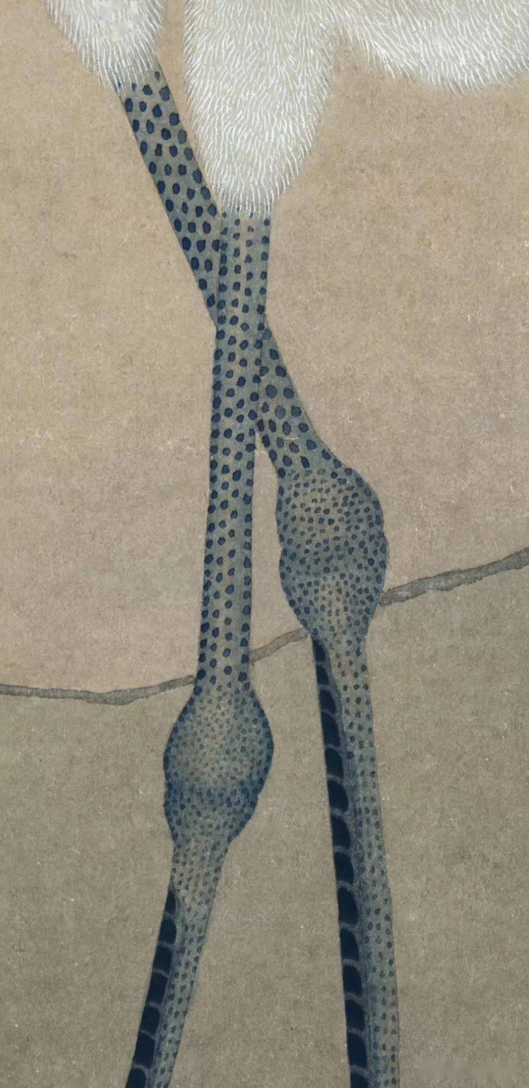 临明边景昭竹鹤图轴工笔绘制解析