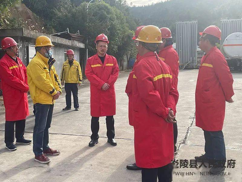 县委副书记,县长夏胜利一行在炎陵新奥燃气有限公司储配站检查安全