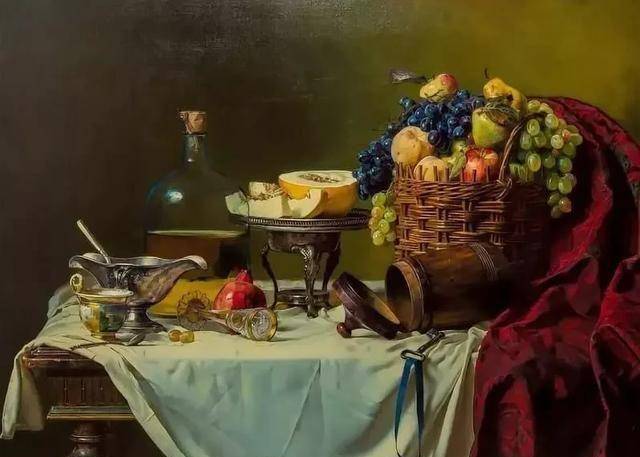 俄罗斯当代古典主义绘画名家尼古拉舒瑞金油画静物作品欣赏