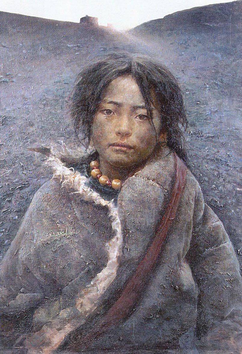 艾轩(1947年生)《陌生人》,油画,高76.