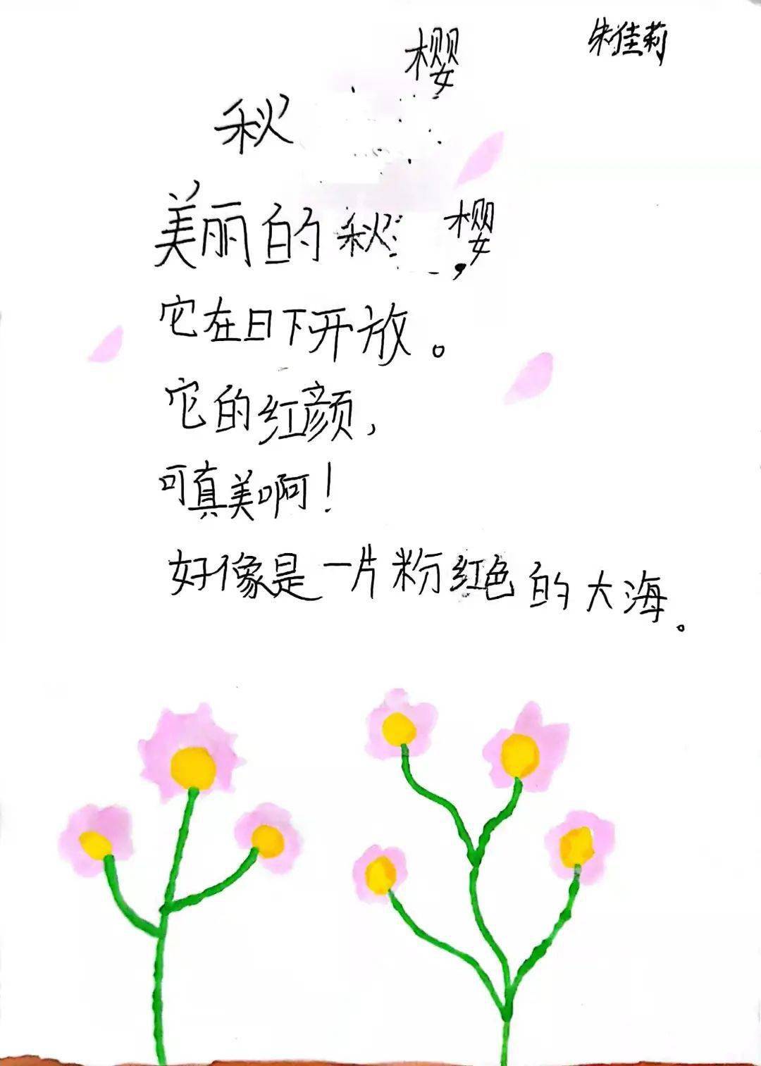 我思故我在五4班孩子们的秋樱现代诗报道之二