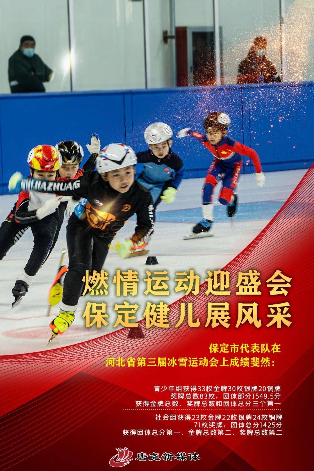 冰運宣傳氣度非凡61海報祝賀保定市代表隊在河北省第三屆冰雪運動會