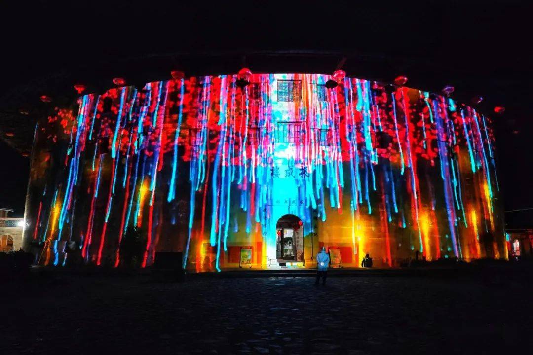 永定土楼夜景图片图片