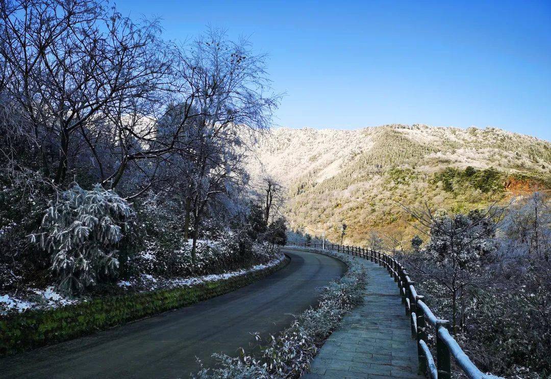 浦江美女峰雪景图片