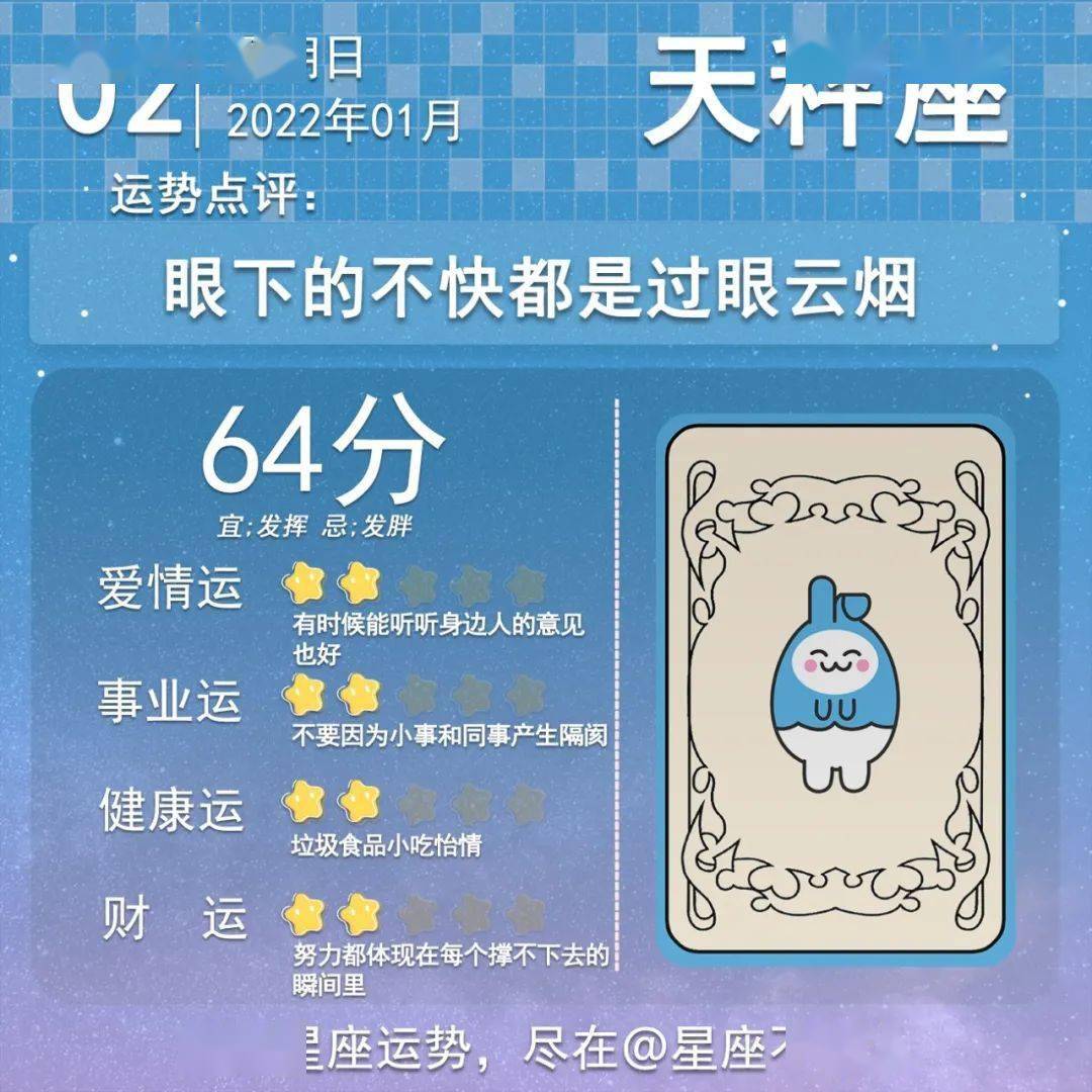 后台|2022年1月02日星座运势