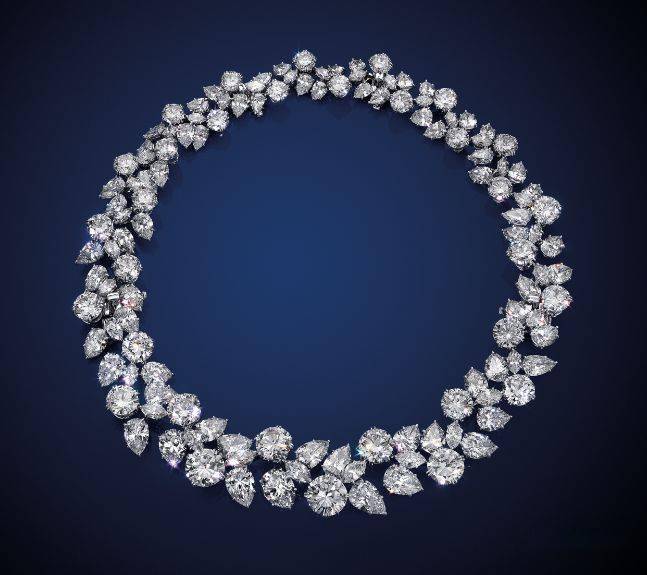 鉴赏数度亮相佳士得拍场的品牌标志性作品harrywinston钻石簇花环式