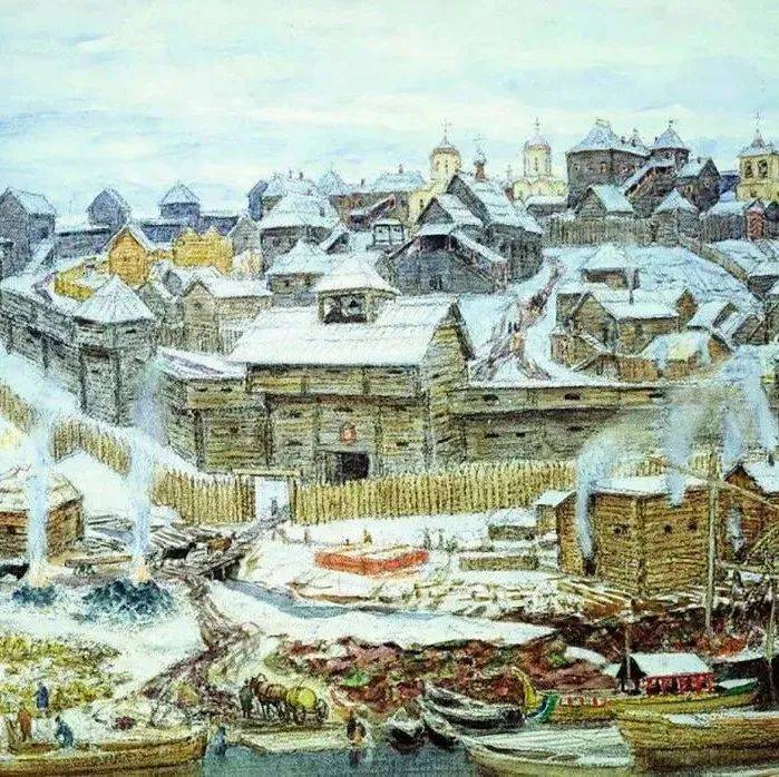 俄罗斯画家笔下的冬天_景色_场景_民间