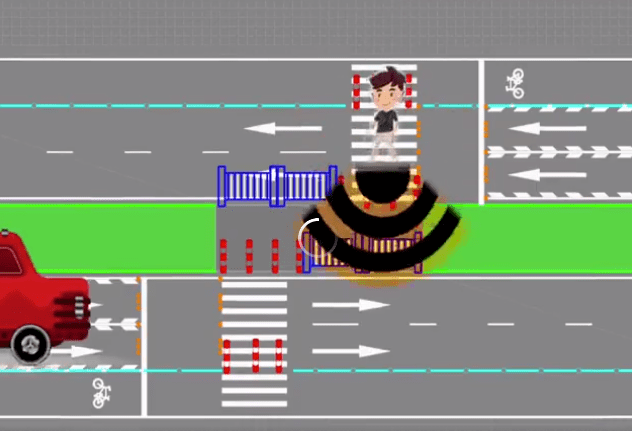 z字形的中间区域,还可以供行人在过街时二次等候.