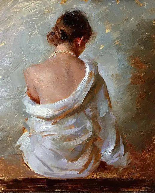 美国画家苏希特拉的人物油画，独特的南亚艺术元素，朦胧柔美，美醉了