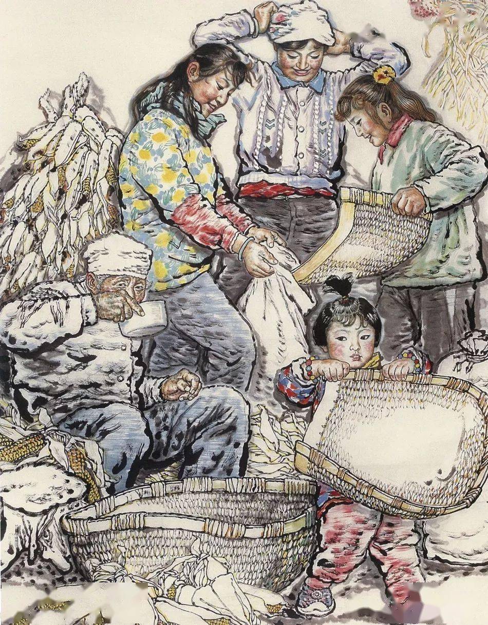 中国写生绘不尽的黄土情中国人物画大师刘文西作品附精彩局部