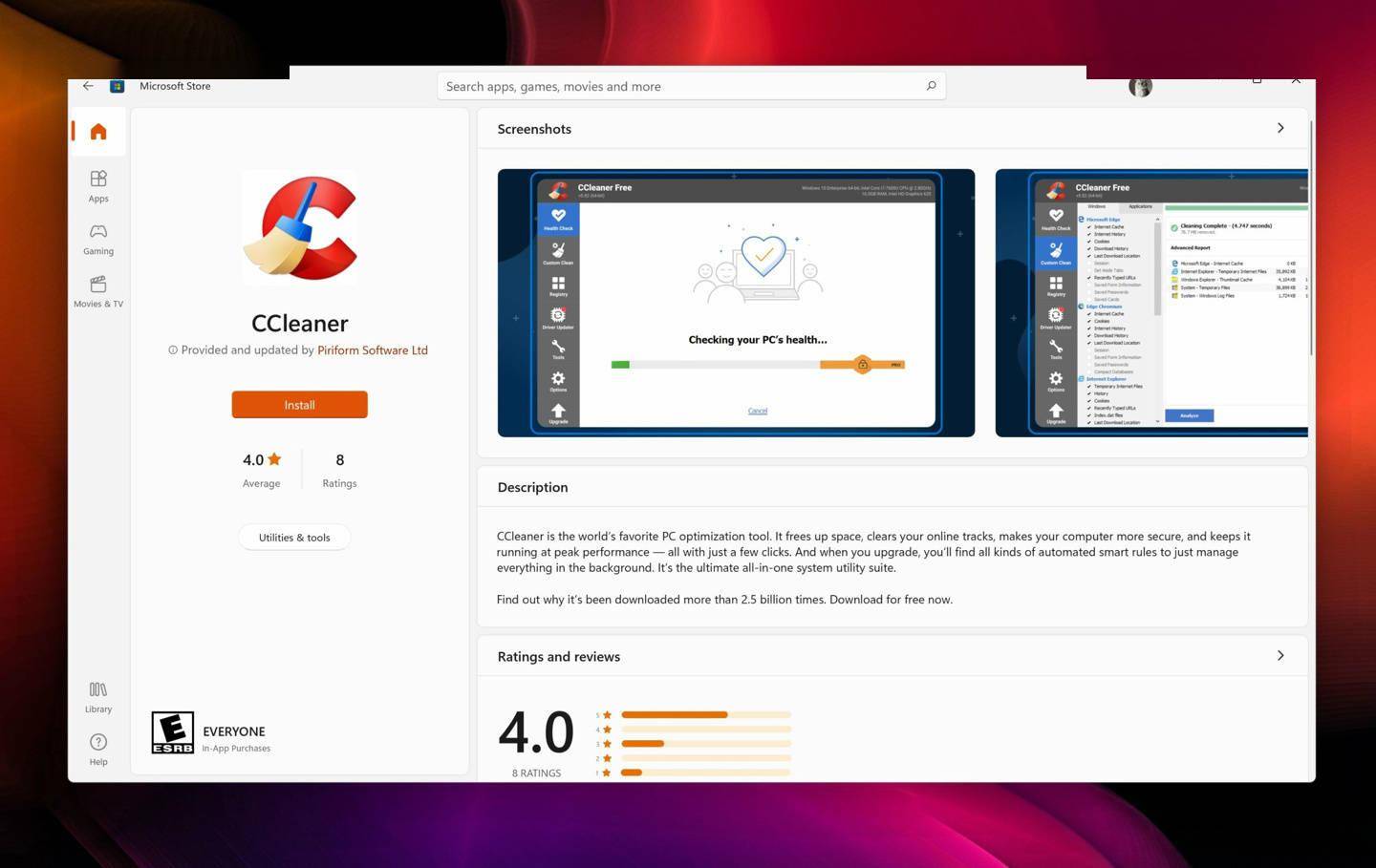 消息|恩恩怨怨几时休：CCleaner 现已上线 Win11 微软商店