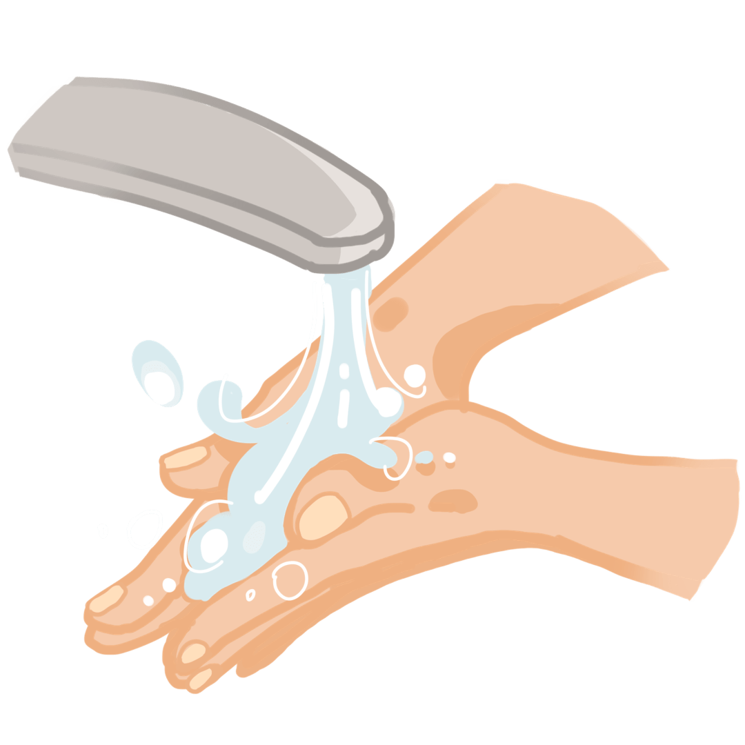 3用洗手液(或肥皂)在流动水下洗手.