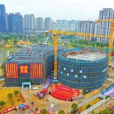 【城建】福州两处文化地标主体结构封顶,均位于晋安湖畔_群众艺术馆_新馆_进行