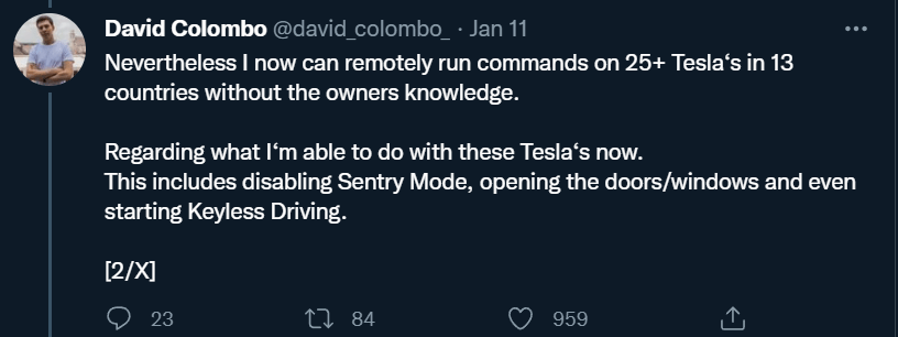 19岁「黑客」连续破解25辆特斯拉：远程控制门窗、灯光、音乐，还能直接开走