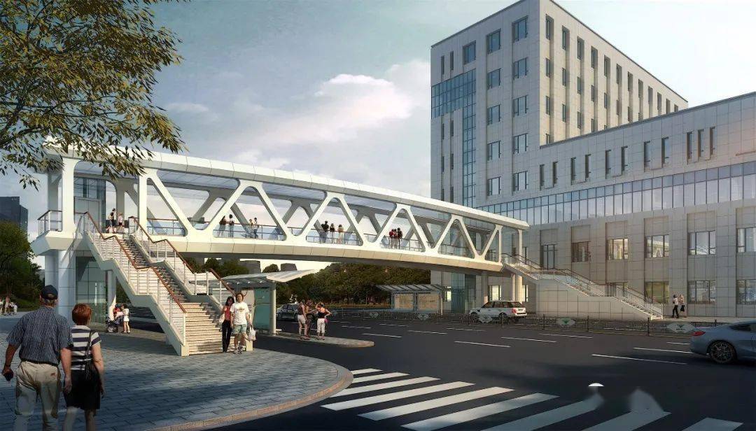 斗潭人行天桥开工啦_结构_道路_桁架