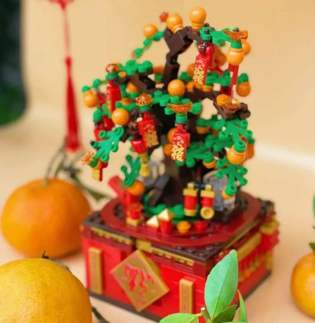 橘子|【新年礼物DIY】年味十足的国潮积木来袭！几十元拿下新年乐趣~