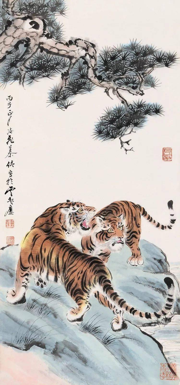 十大名家画虎,虎虎生威,势震山河!_中国画_被誉为_张大千
