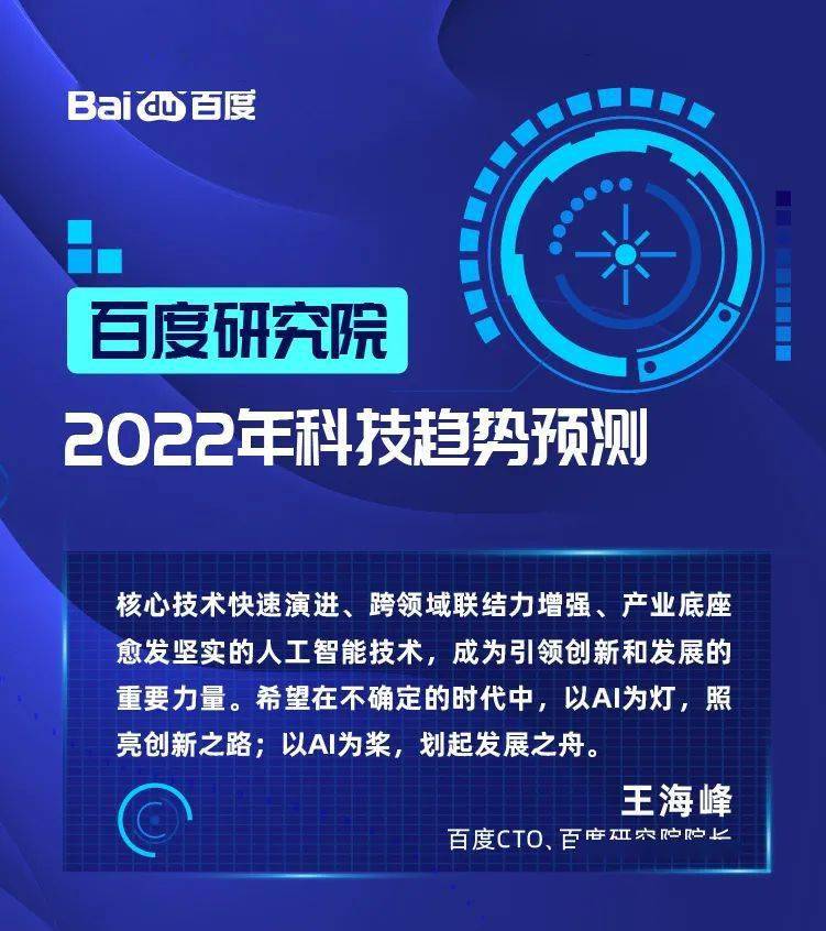 百度研究院2022年科技趋势预测来了！
