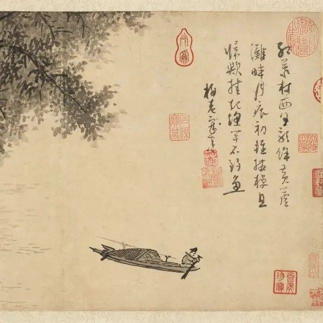 渔隐,一叶扁舟就够了_吴镇_墨竹_芦滩