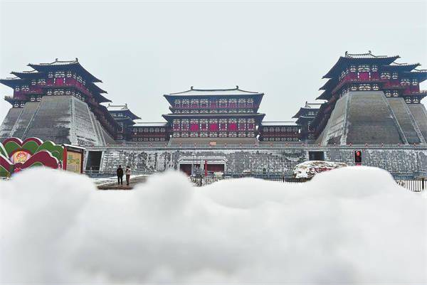 天门|雪中河南古城 一秒穿越千年