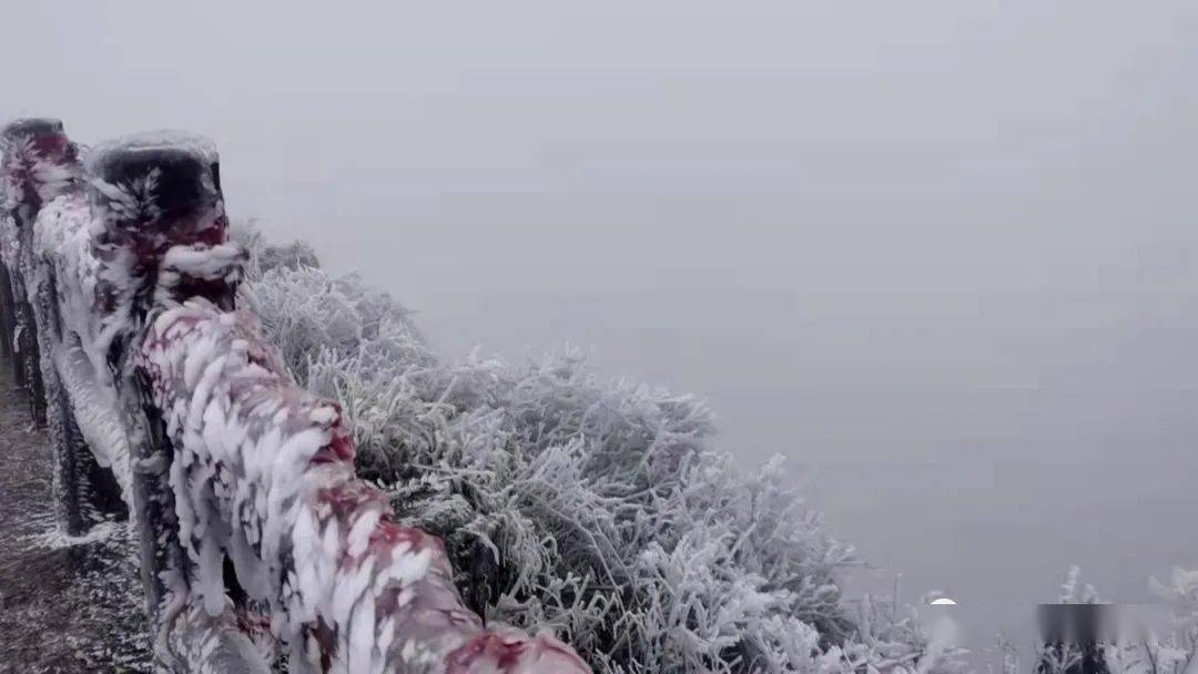 南寧大明山出現大面積霧凇景觀出行前需先預約購票