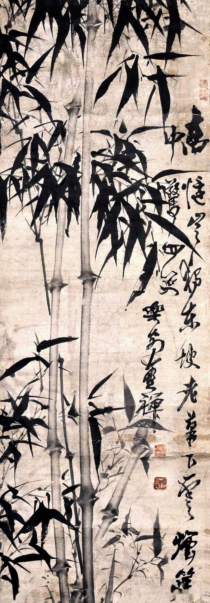 画竹大师喜禅的墨竹图