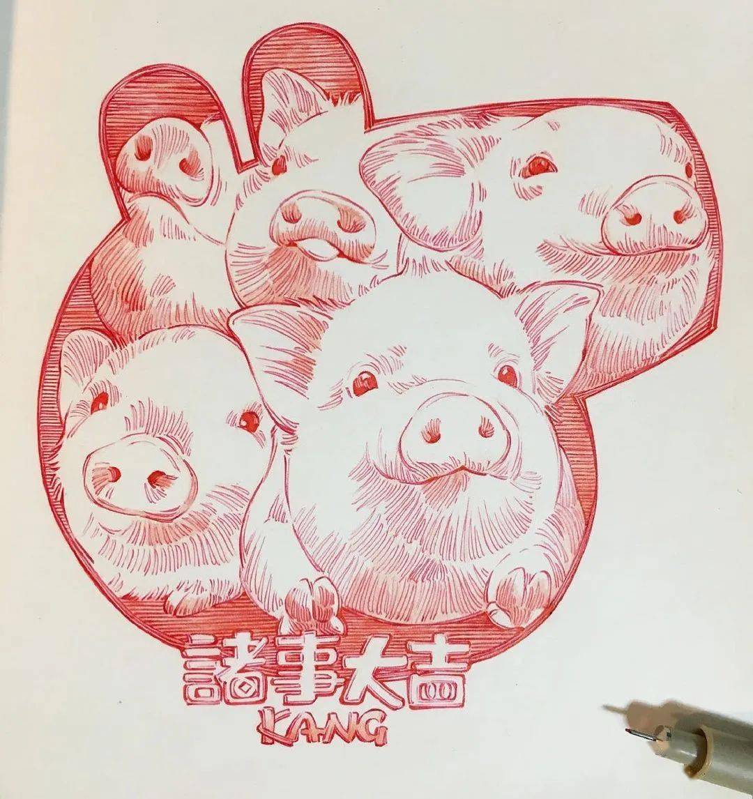 动物线描就该这样画用简单的笔画出超精美的画