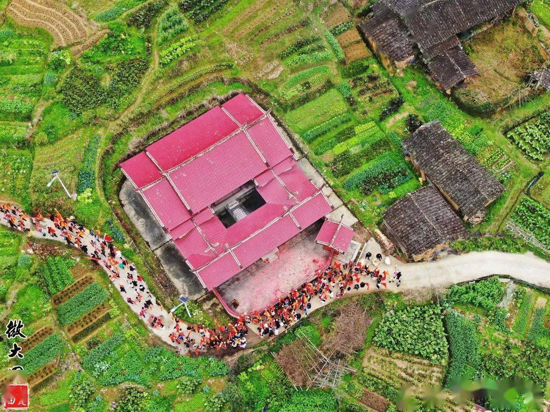 航拍福建大田石牌小湖正月初六迎妈祖