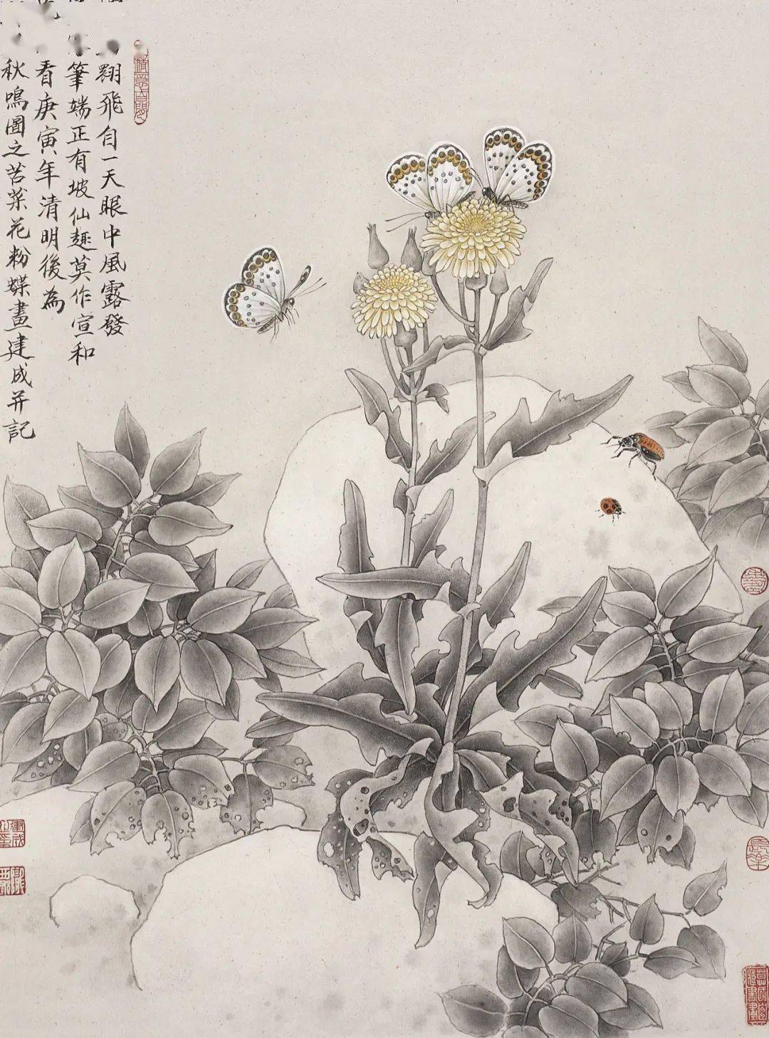 金尚推荐莫建成野风秋鸣系列工笔花鸟经典