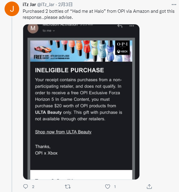 奖励Xbox指甲油卖断货，玩家的联动奖励却遭了殃