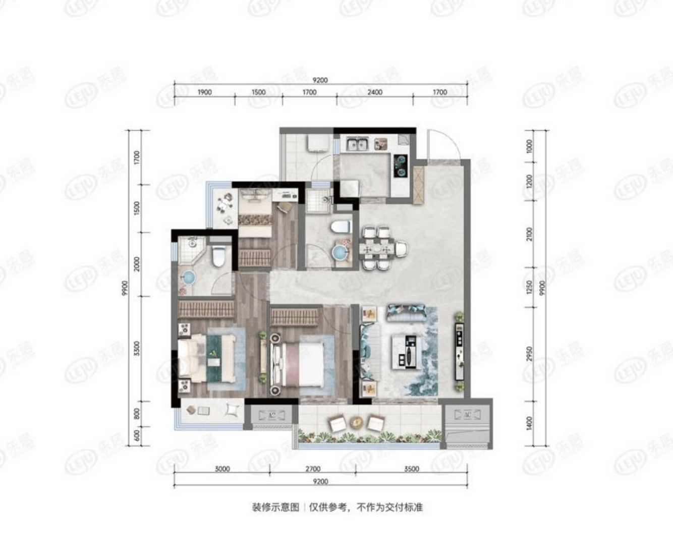 好住| 建面89㎡、总价134万,重庆这个双轨道盘值得买吗?_户型_卧室_阳台