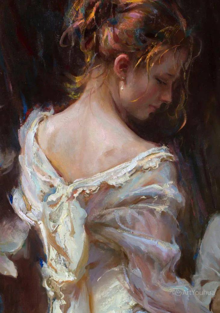 美国画家丹尼尔格哈茨的人物画真是看一遍爱一遍把油画的魅力体现得