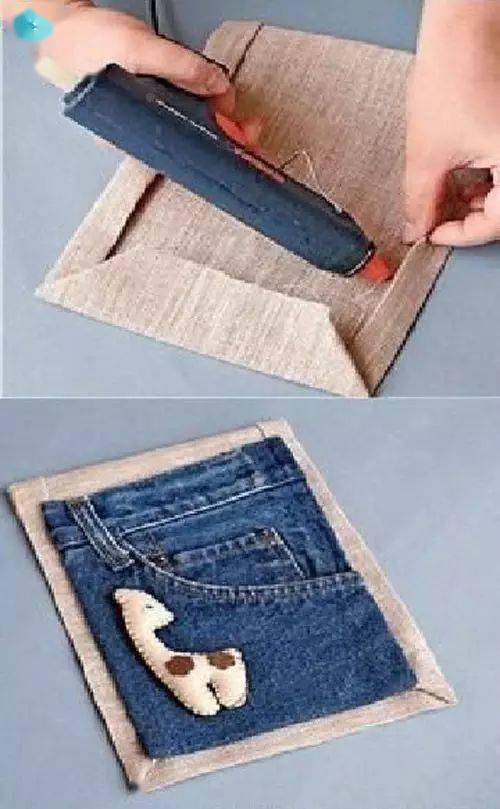 旧衣服改造成挂式收纳袋,挂袋的做法图解_装饰_棉布_袋子