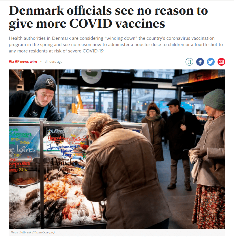 关于丹麦的疫情情况,尽管新冠感染率不断飙升,但丹麦基本放开了全部