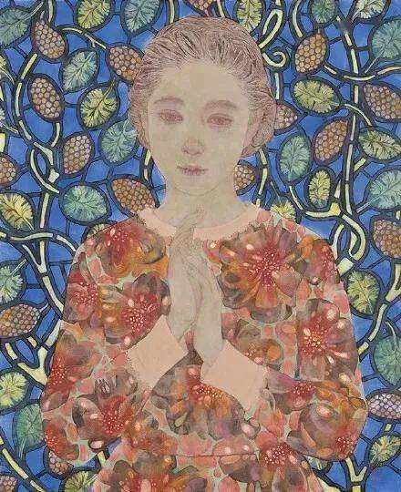 三谷 青子、晨、巨匠、美人画、大判高級画集画、高級額装（◇鳥