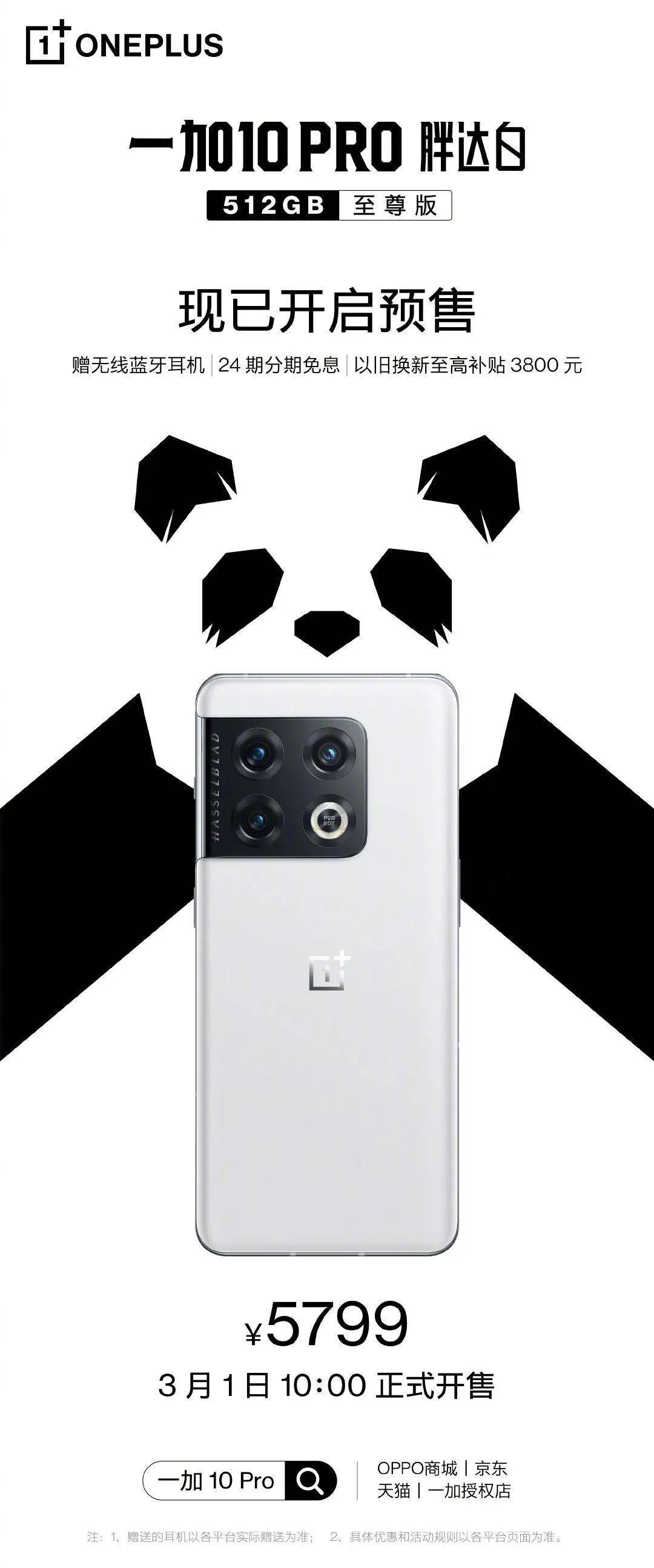 缺失|【官宣】一加10Pro胖达白·512GB至尊版 5799白色版本买么