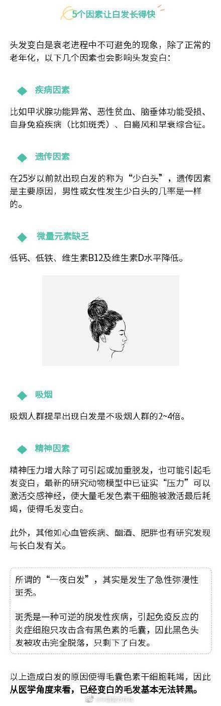 疾病白头发可能预示这些疾病