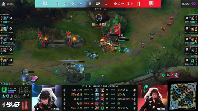 双方|LOL-LPL：knight薇古丝愁煞突进瞬秒Viper，TES翻盘2-1击败EDG