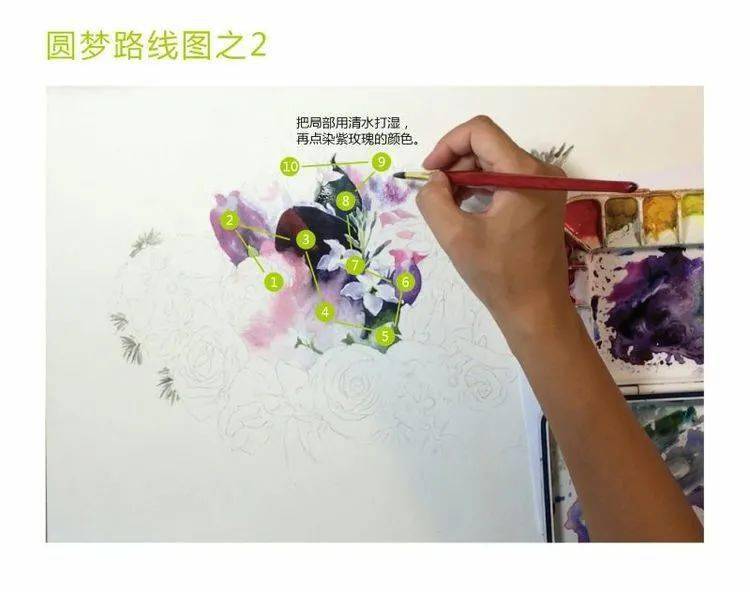 女画家付愈水彩荷花作品欣赏 水彩写意花卉步骤 花朵 花束 清水 女画家付愈水彩荷花作品欣赏 水彩写意花卉步骤 花朵 花束 清水