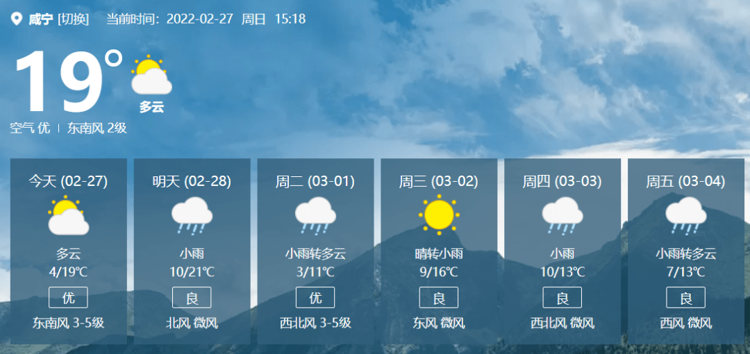 咸宁天气预报15天图片