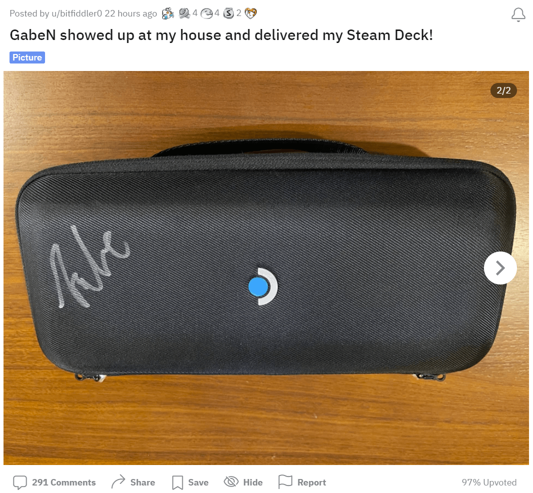 G胖化身“配送小哥”，被曝亲自向部分玩家配送Steam Deck掌机