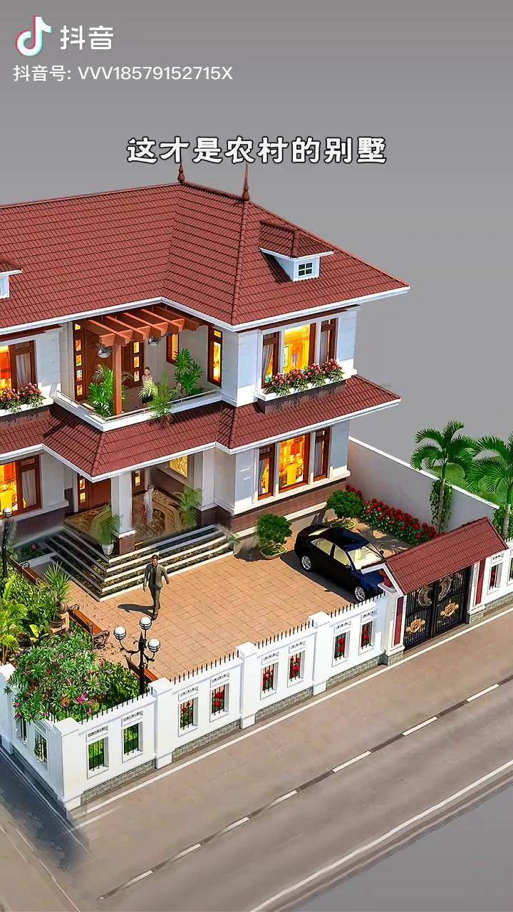 农村自建带院子的二层别墅人人都能建漂亮极了农村自建房