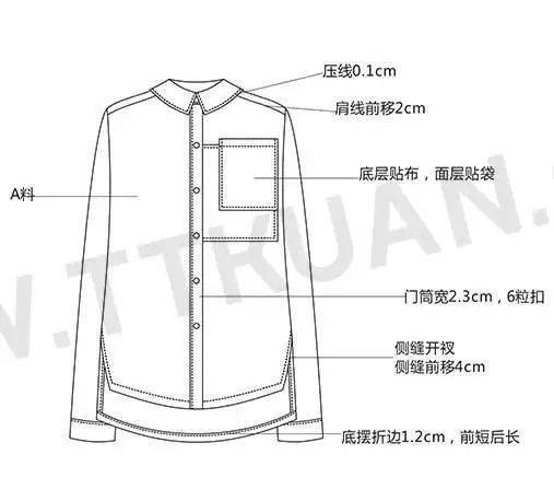 公众 180款-衬衫款式图大全！【服装平面款式图线稿】